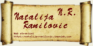 Natalija Ranilović vizit kartica